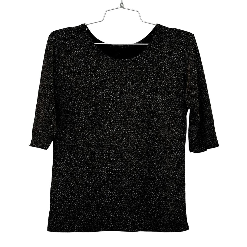 VTG stretchy metallic 3/4 sleeve top